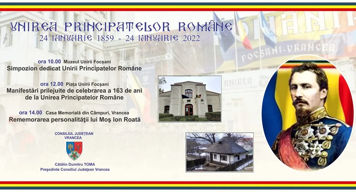 Programul evenimentelor organizate pe 24 ianuarie, de ziua Unirii Principatelor Române.