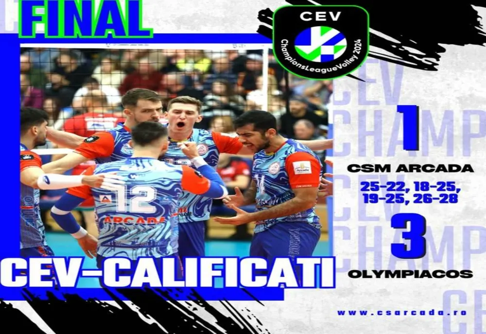 Volei masculin: Arcada Galaţi s-a calificat în premieră în grupele Ligii Campionilor