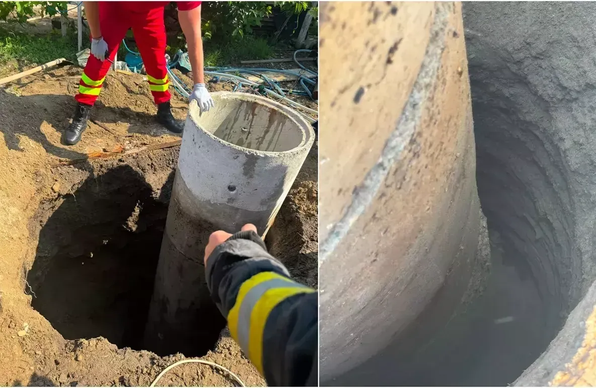 Final fericit în Vrancea: Fetița de 8 ani căzută în fântâna adâncă de 8 metri a fost scoasă în siguranță de pompieri - VIDEO
