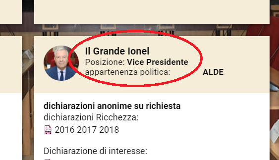Bătaie de joc pe banii noștri: numele consilierilor județeni, de pe site-ul CJ Vrancea: Il Grande Ionel sau Liviu Pumpkin