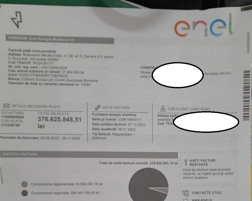 Factură de infarct pentru un adjudean - 76 de milioane de euro la curent