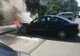 FOTO   O mașină a luat foc într-o parcare din Focșani